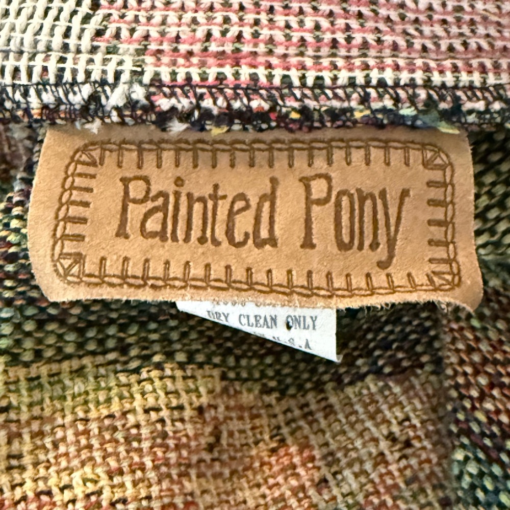 PAINTED PONY Vintage Tapesty Blanket Cropped Jacket Country Cottage Size M - Picture 11 of 15